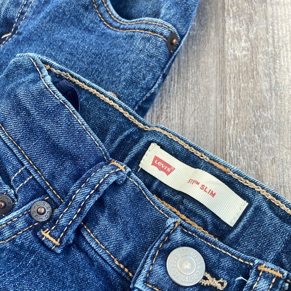 Kids Levi’s 511 Slim Skinny Stretch Denim Blue Jeans Pants Lot Size 5 Regular - Picture 2 of 5